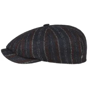 8 Panel Lana Stripe Flat Cap by Lierys