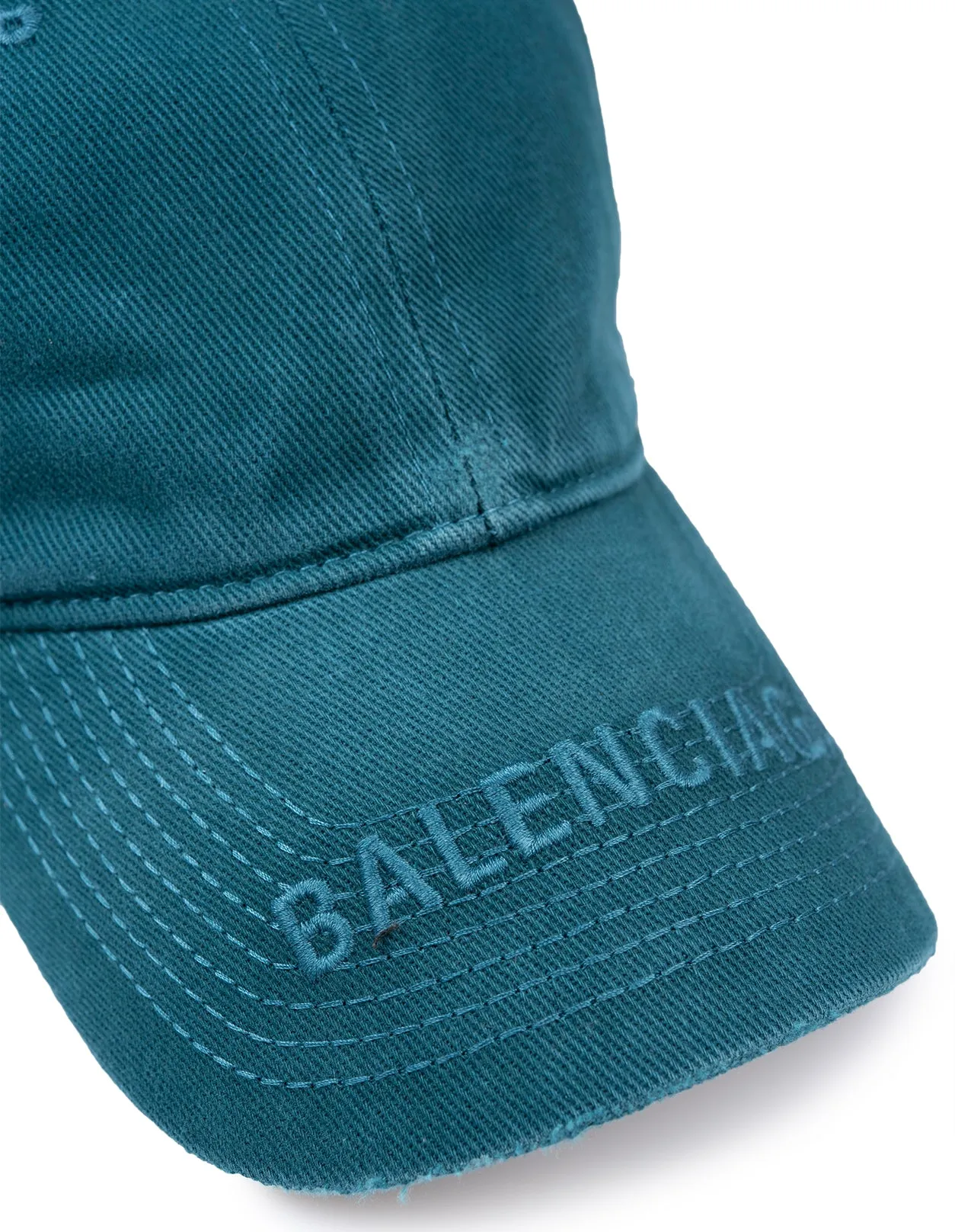 Balenciaga Logo Embroidered Distressed Baseball Cap