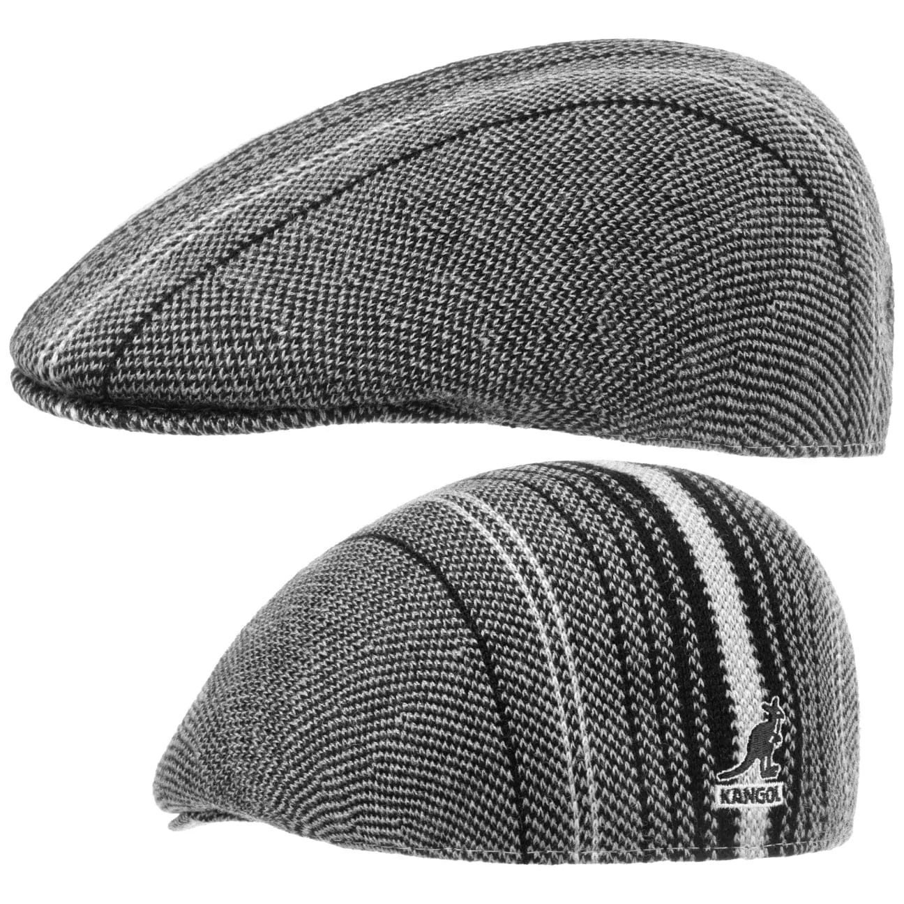 Birds Eye Stripe Flat Cap by Kangol