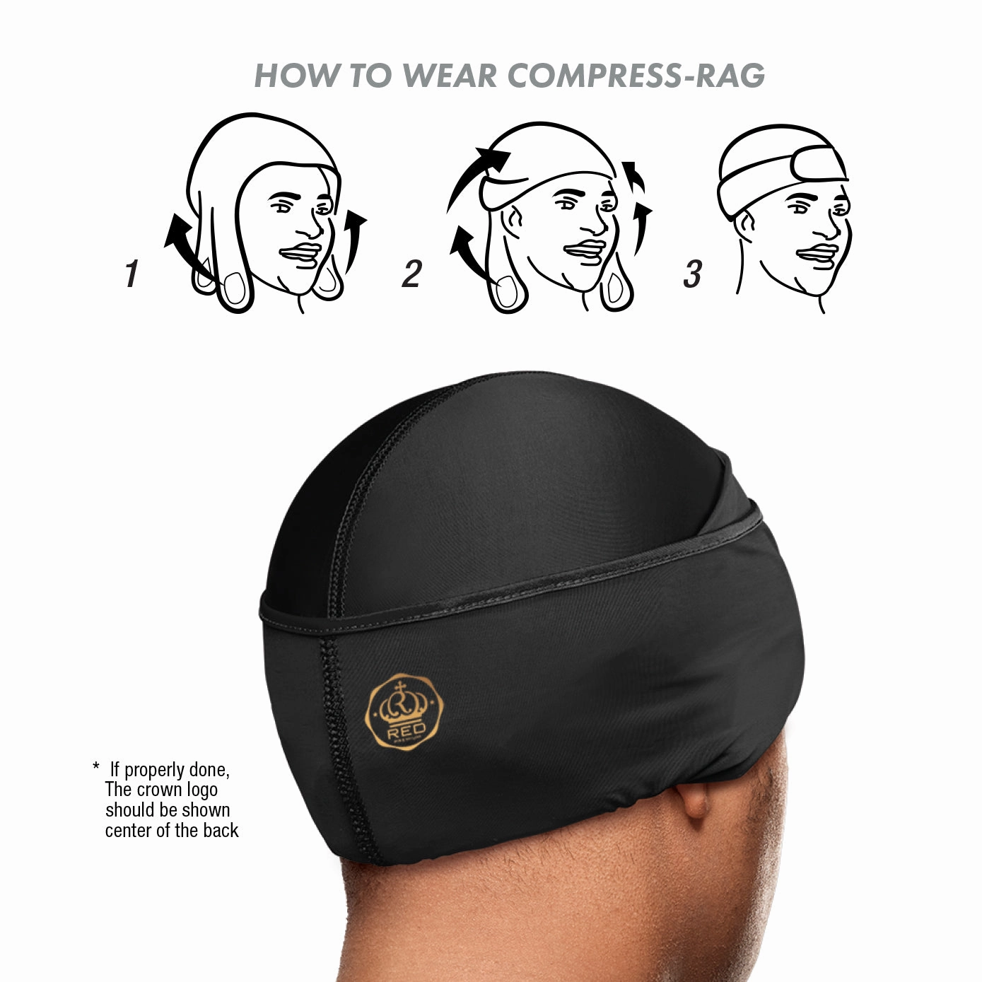 Bow Wow X Power Wave Spandex Hook & Loop Fastener Compress Durag- Choose Color