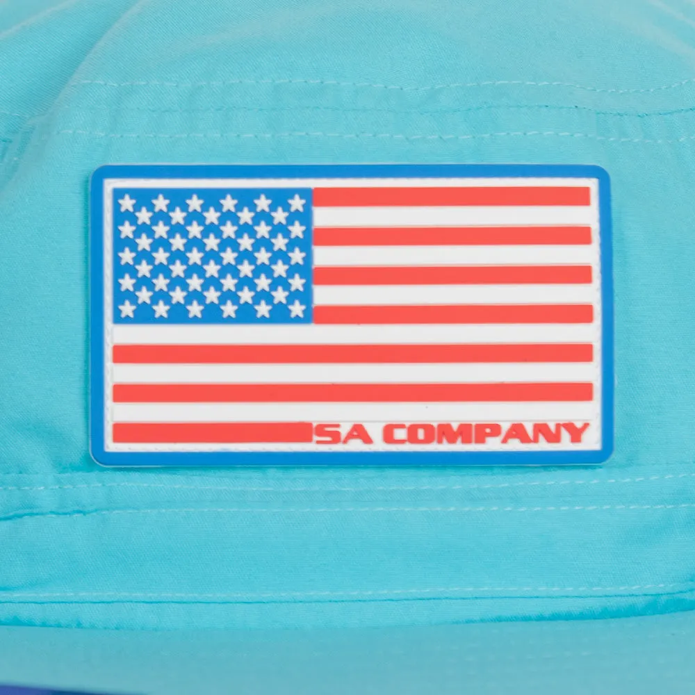 Bucket Hat | Aqua Blue Military Camo
