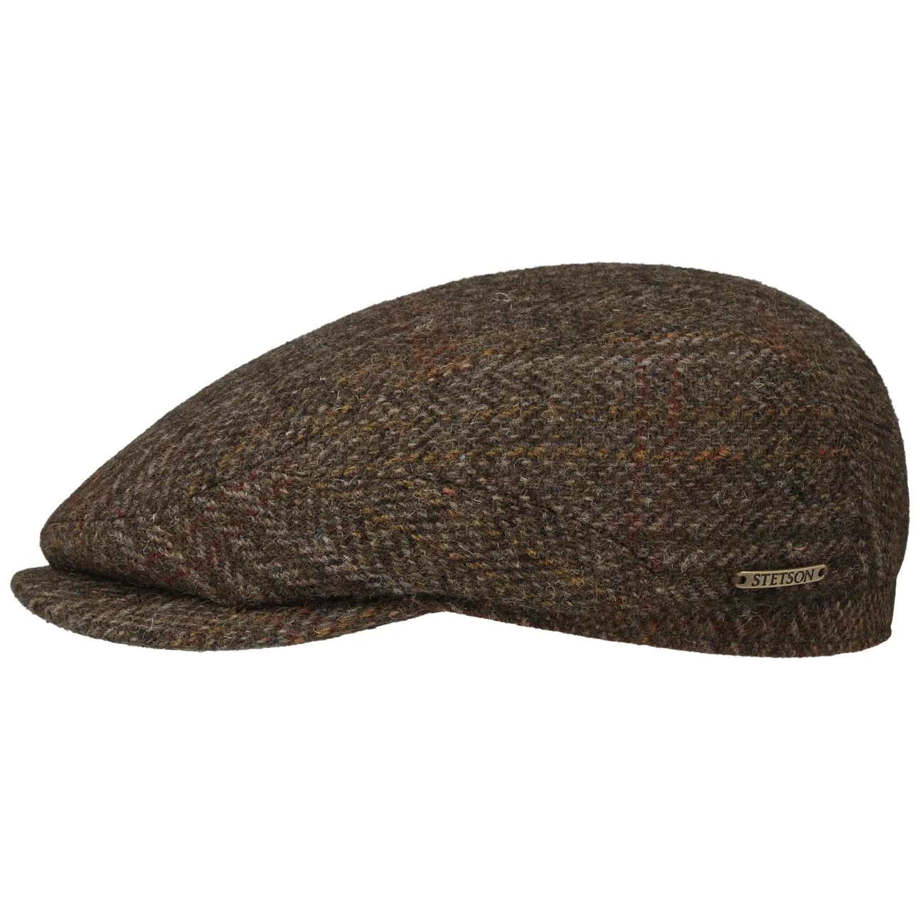 Burnet Harris Tweed Flat Cap by Stetson