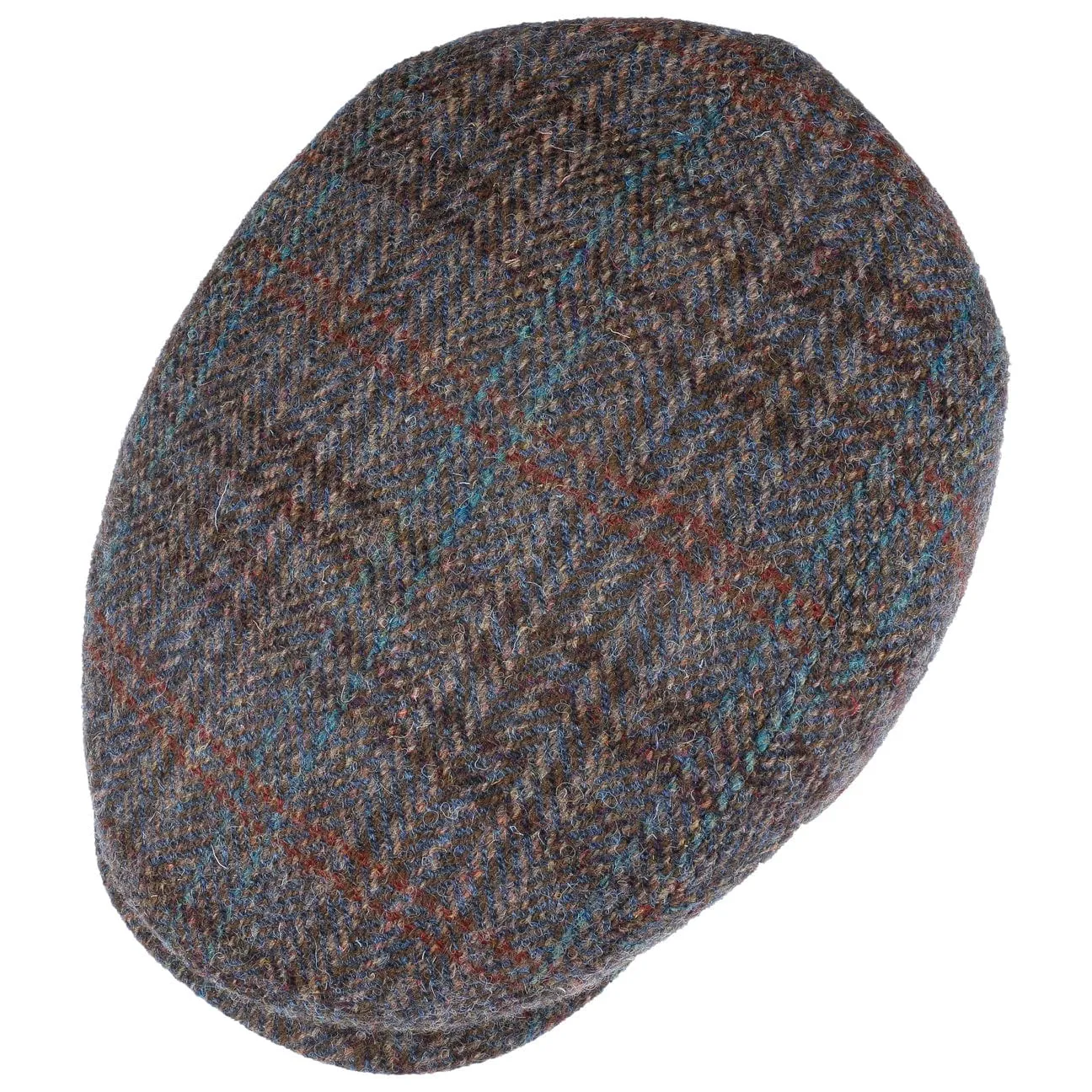 Burnet Harris Tweed Flat Cap by Stetson