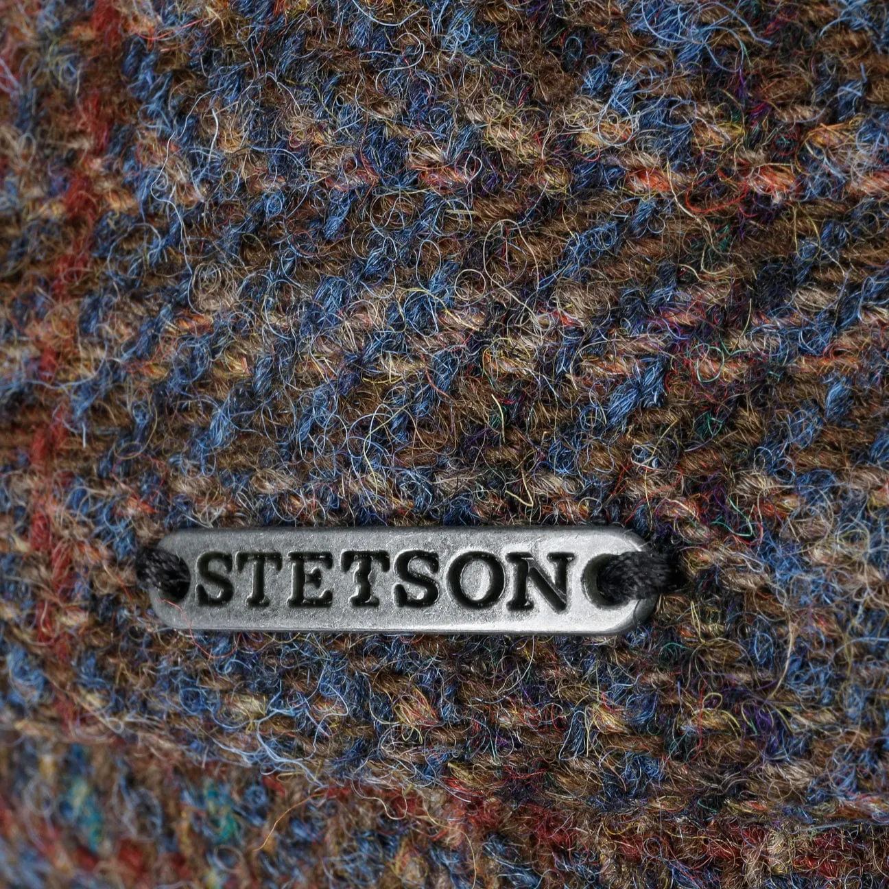 Burnet Harris Tweed Flat Cap by Stetson