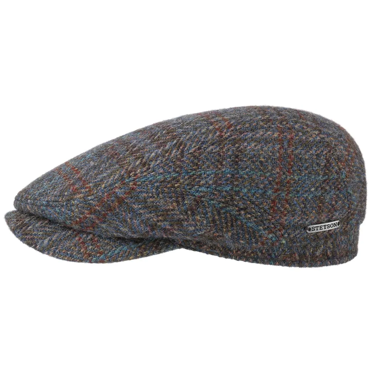 Burnet Harris Tweed Flat Cap by Stetson