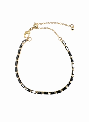 CZ Adjustable Tennis Bracelet Black