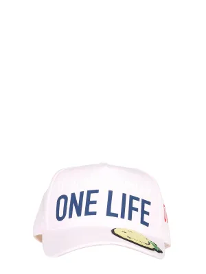 Dsquared2 Smiley Patch Printed Baseball Cap