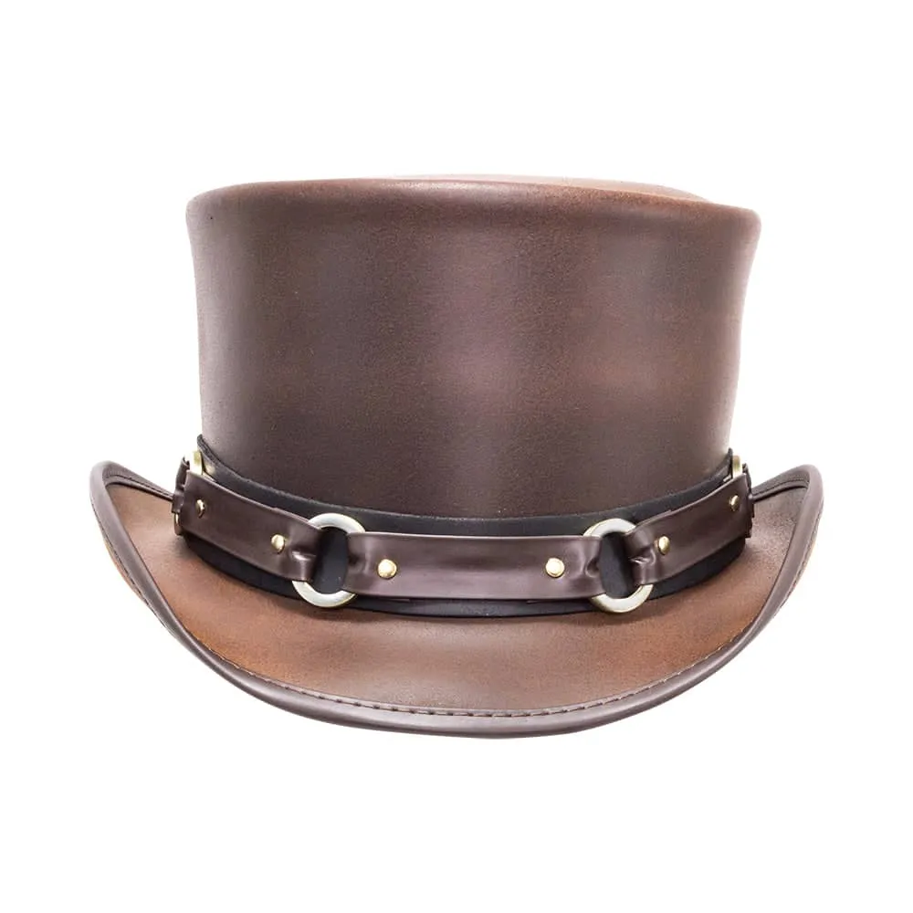 El Dorado SR2 | Mens Leather Top Hat with SR2 Hat Band