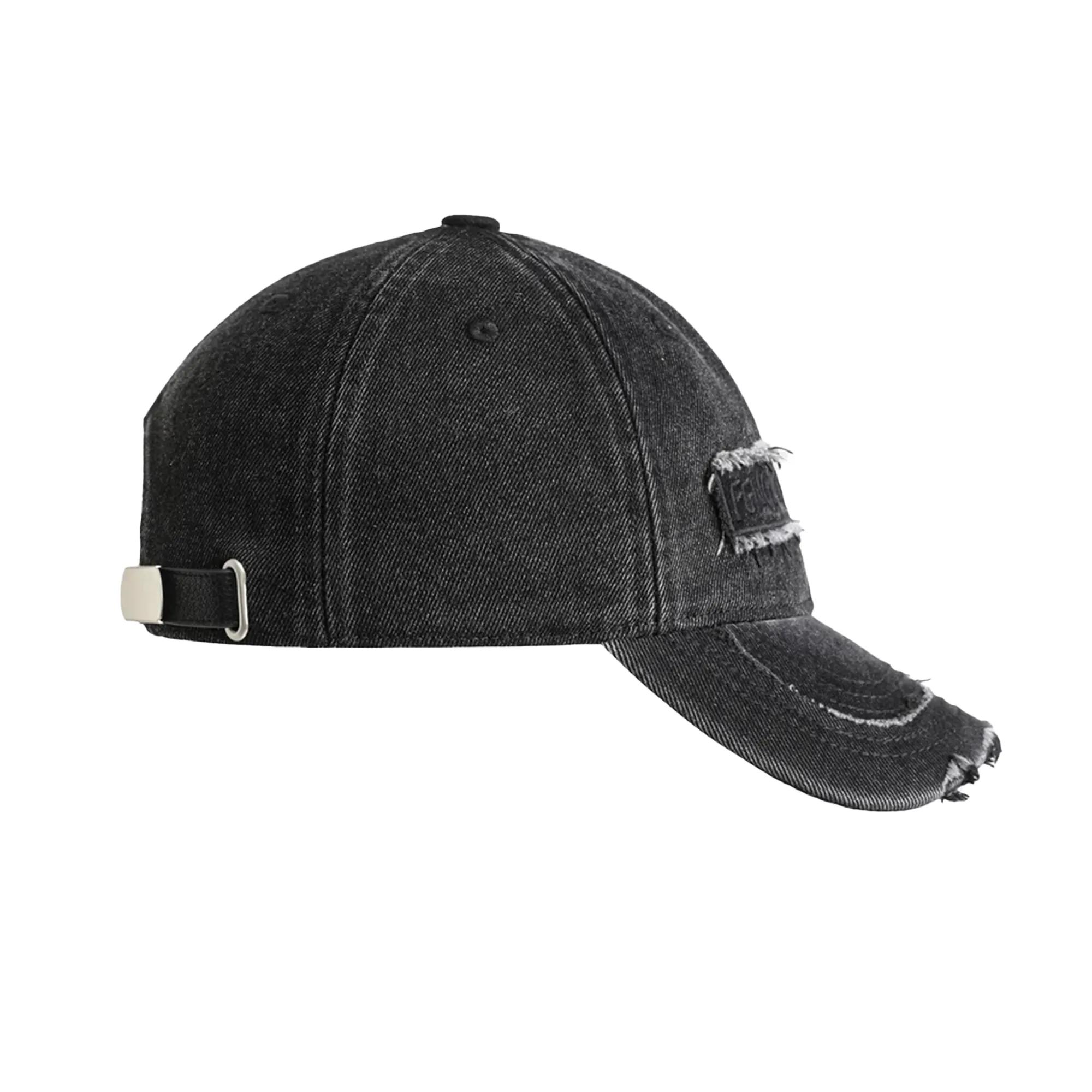 Feng Chen Wang Black Washed Denim Baseball Cap Black