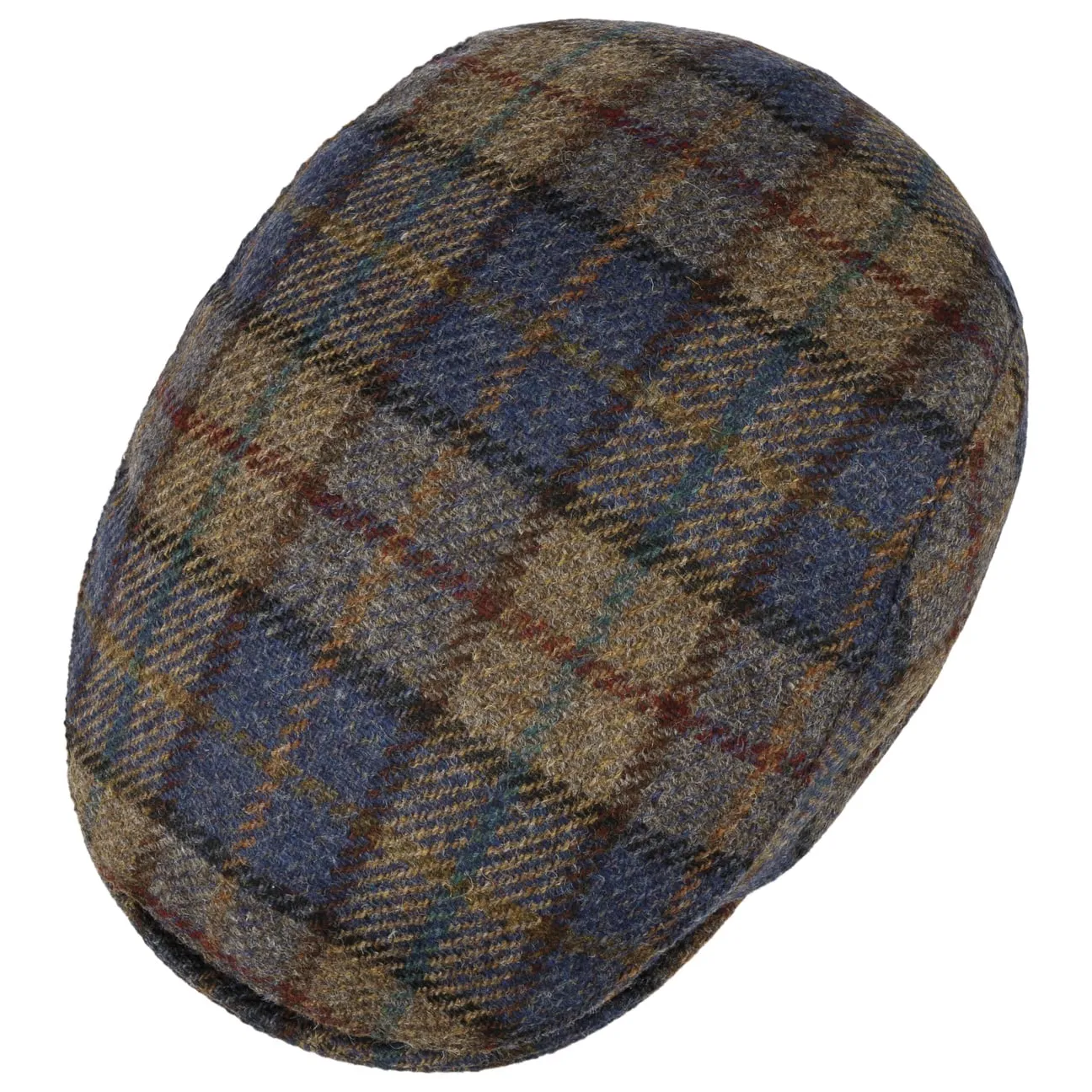 Frankie Soft Check Shetland Flat Cap by Mayser