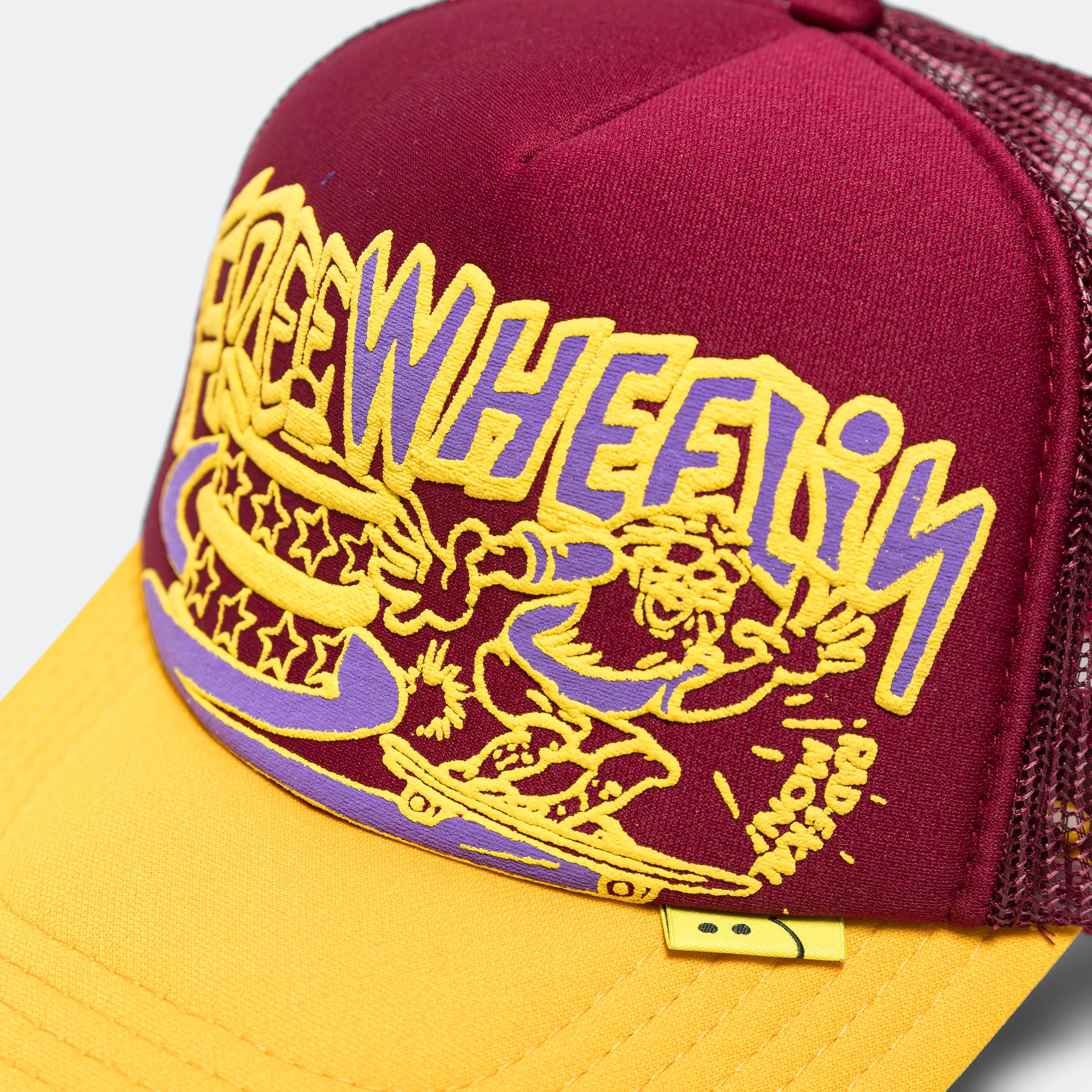 FREE WHEELIN' Trucker Cap - Burgundy