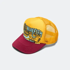 FREE WHEELIN' Trucker Cap - Gold/Burgundy