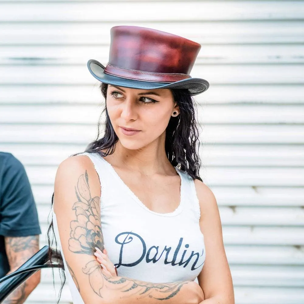 Hampton | Womens Leather Top Hat
