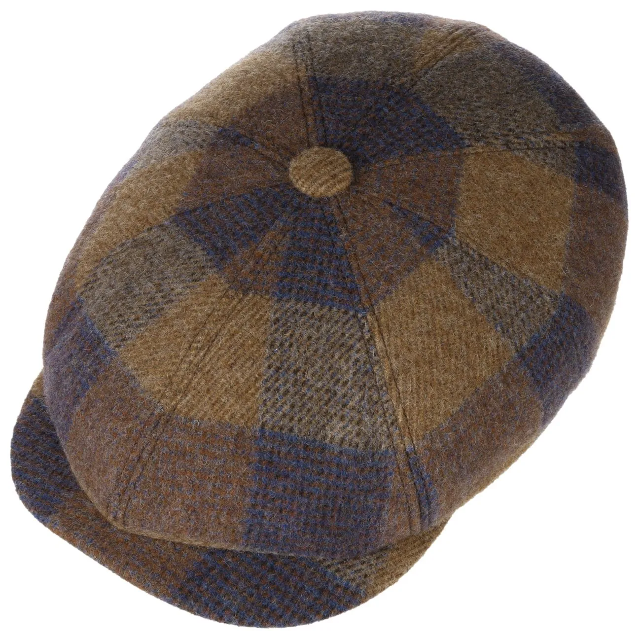 Hatteras Ankeny Wool Check Flat Cap by Stetson