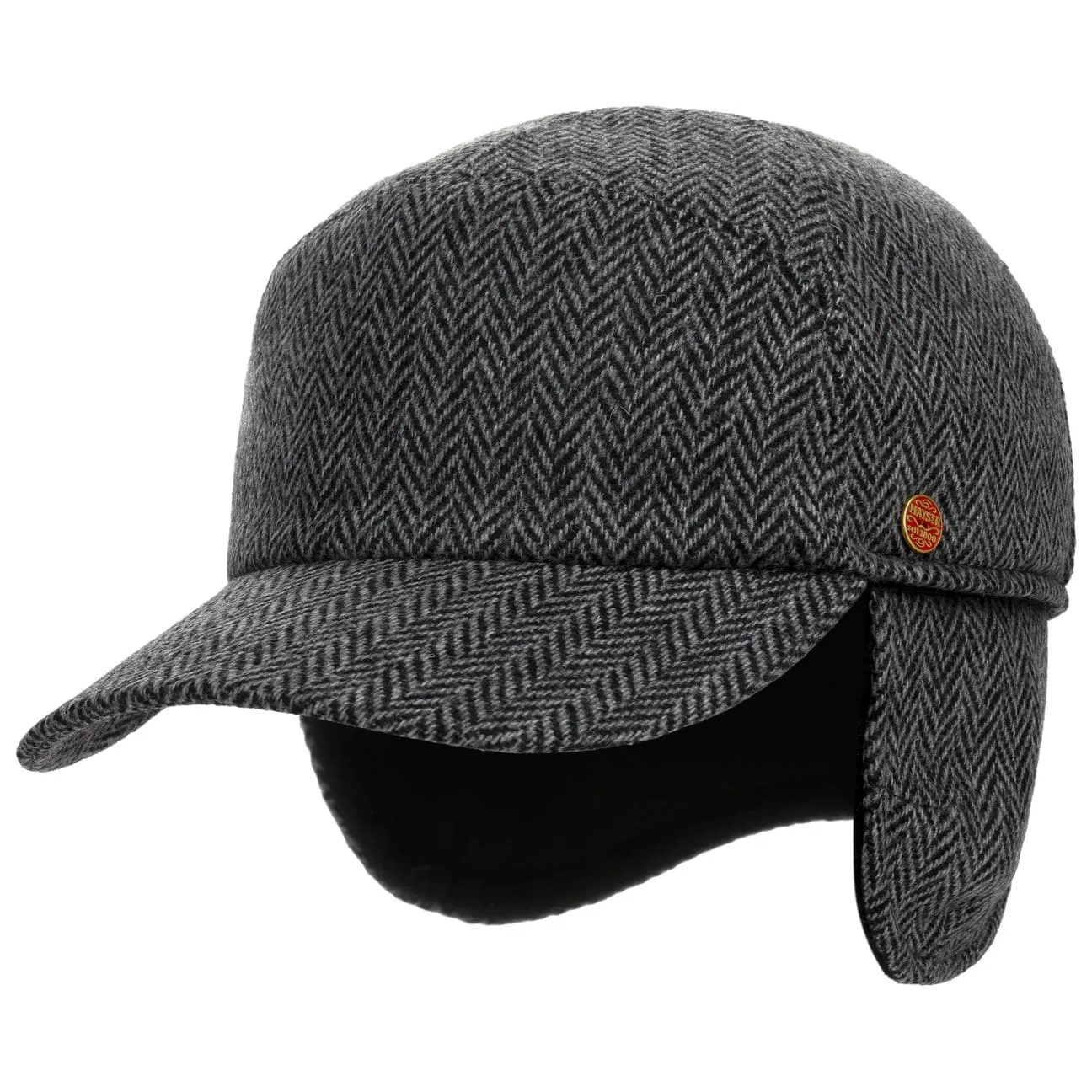 Herringbone Cap with Ear Flaps by Mayser