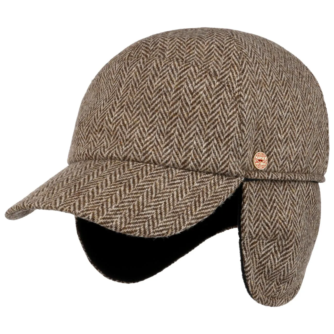 Herringbone Cap with Ear Flaps by Mayser