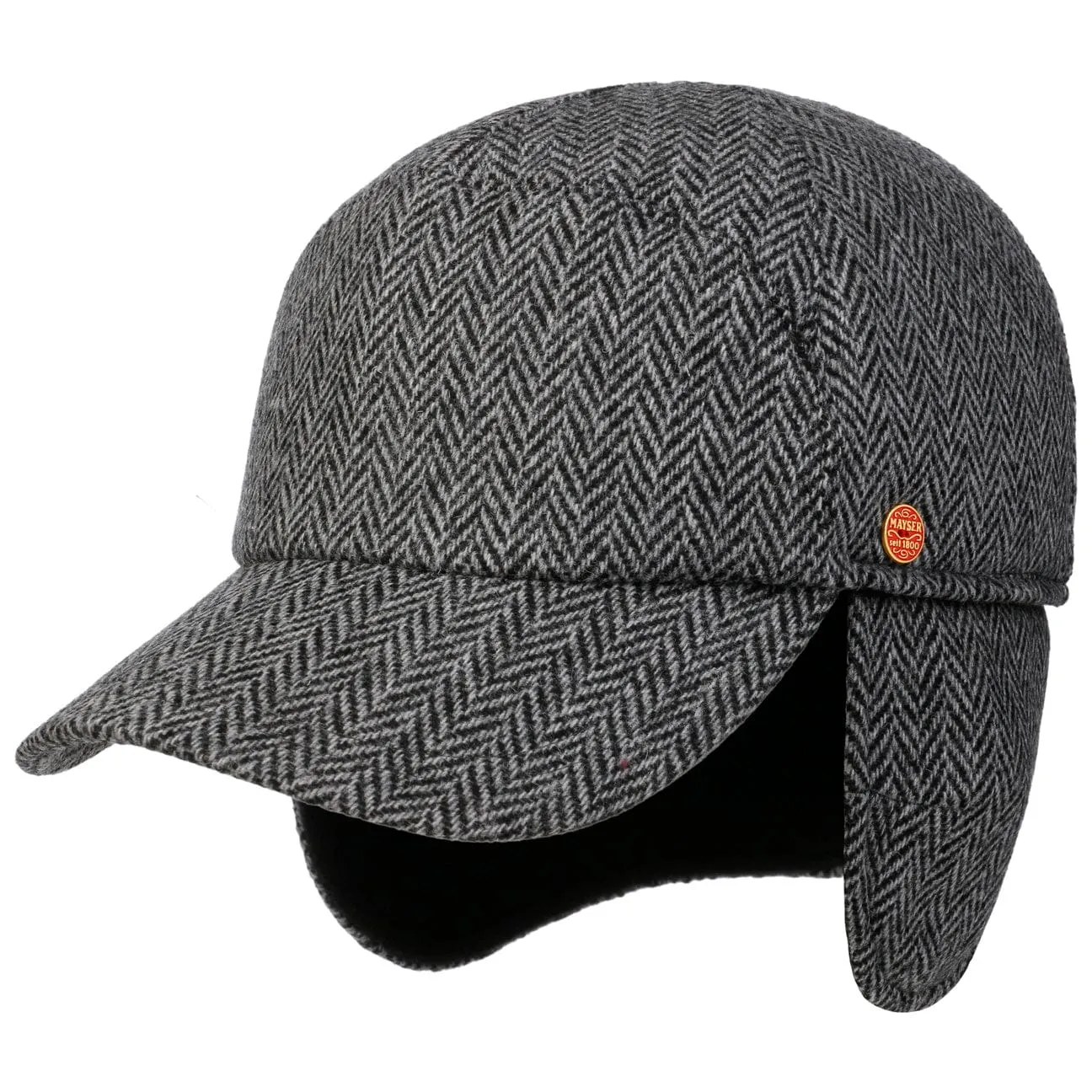 Herringbone Cap with Ear Flaps by Mayser