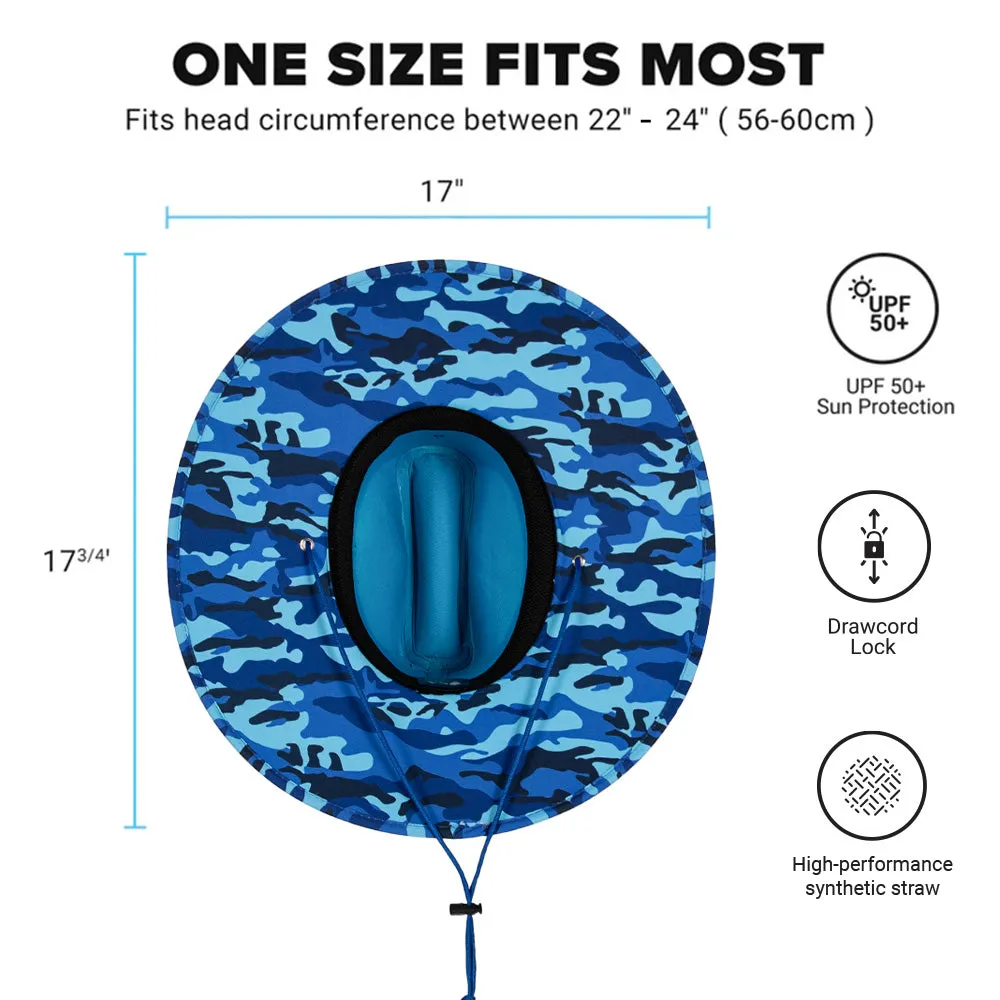 Keys Straw Hat | Aqua Blue Military Camo | Aqua