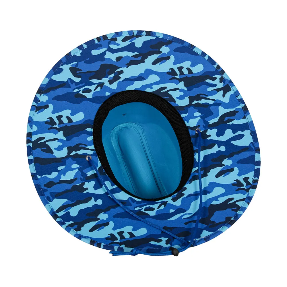 Keys Straw Hat | Aqua Blue Military Camo | Aqua