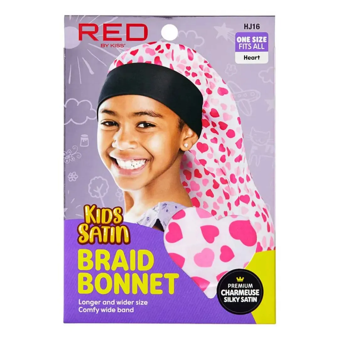 Kids Edge Satin Braid Bonnet - Red by Kiss