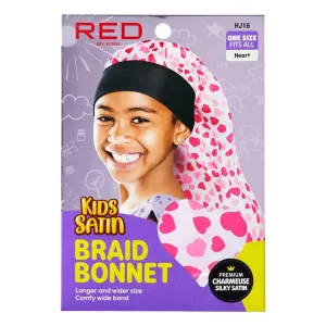 Kids Edge Satin Braid Bonnet - Red by Kiss