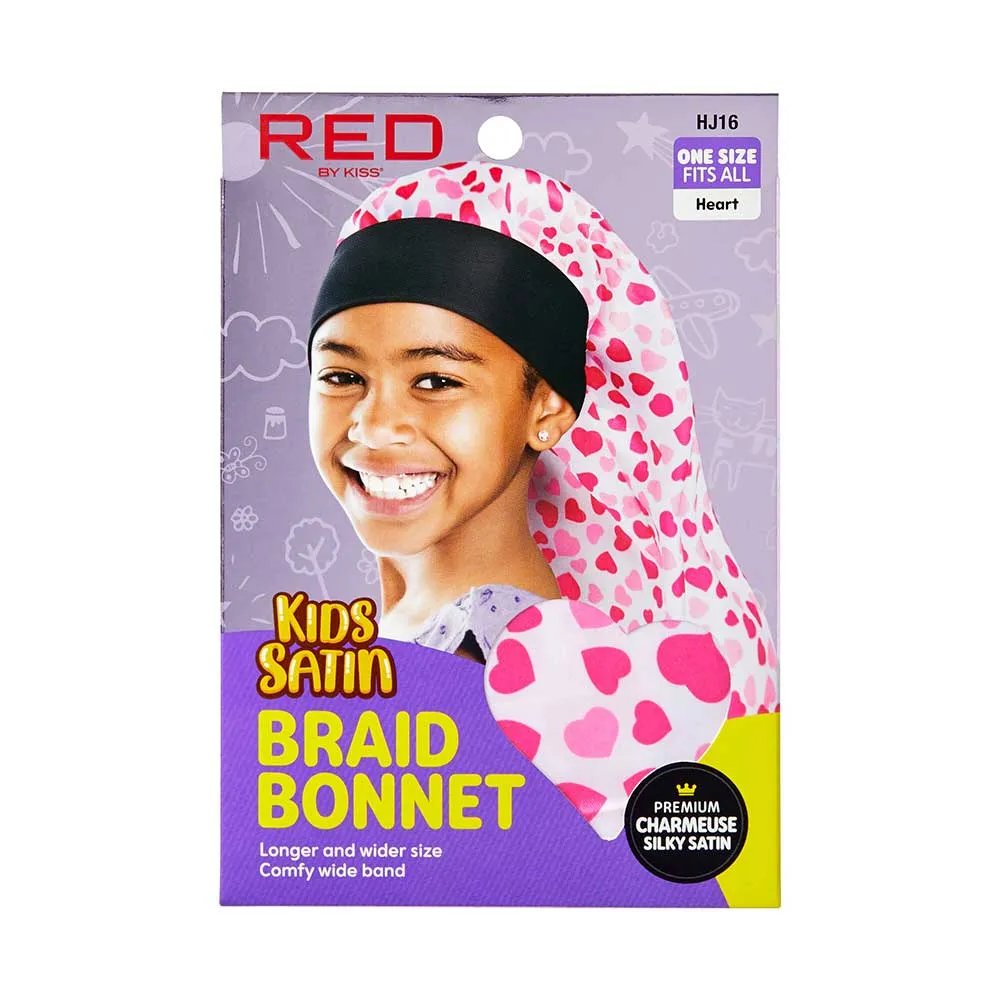 Kids Edge Satin Braid Bonnet - Red by Kiss