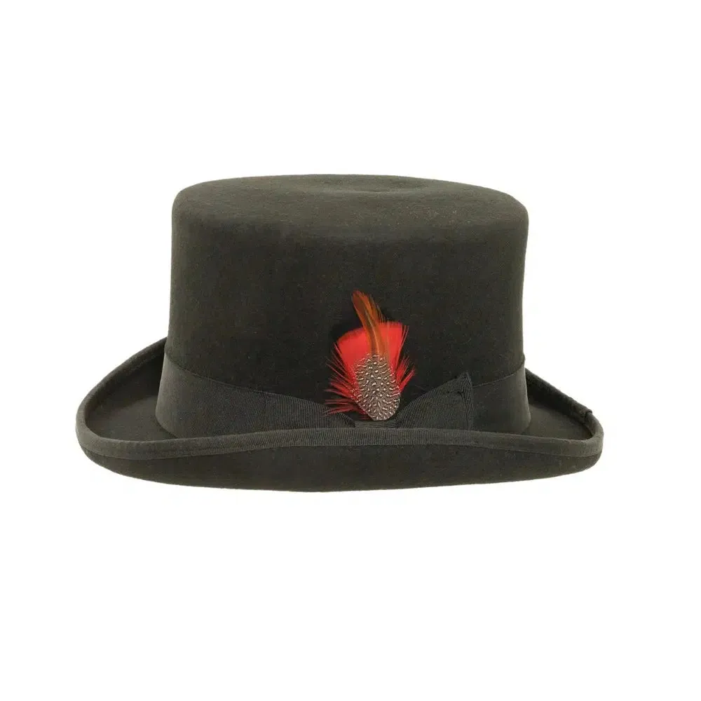 Majestic | Womens Wool Top Hat with Carriage Hat Band