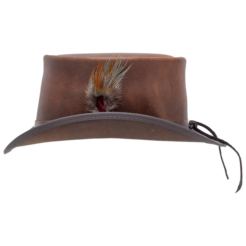 Marlow LT | Mens Leather Top Hat with LT Hat Band