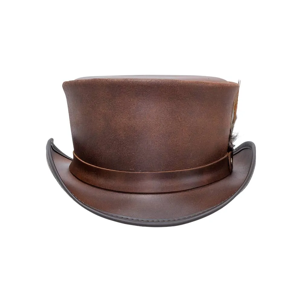 Marlow LT | Mens Leather Top Hat with LT Hat Band