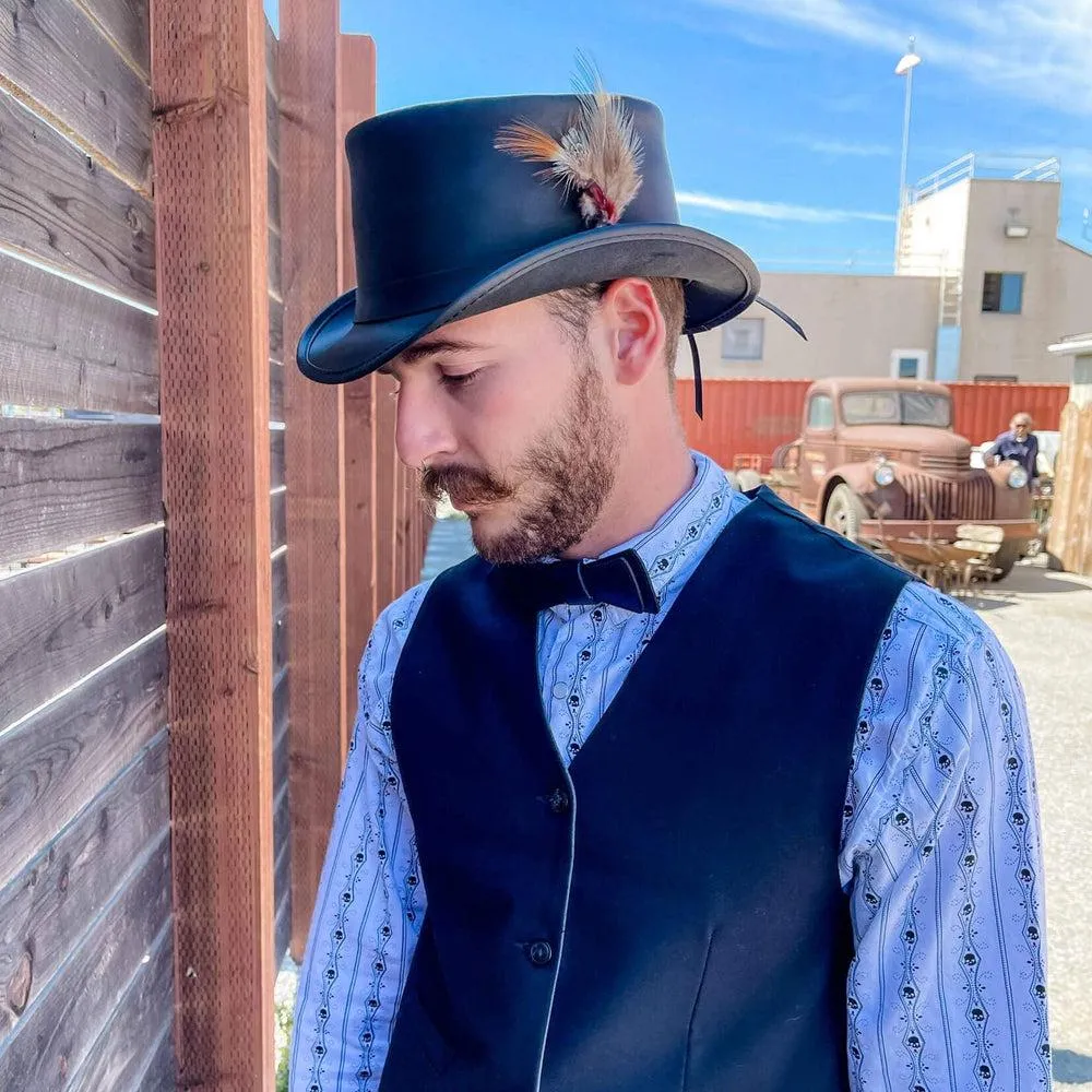 Marlow LT | Mens Leather Top Hat with LT Hat Band