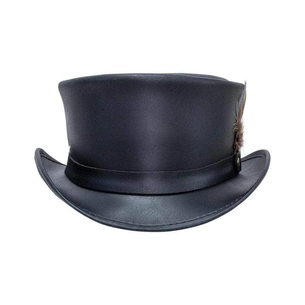 Marlow LT | Mens Leather Top Hat with LT Hat Band