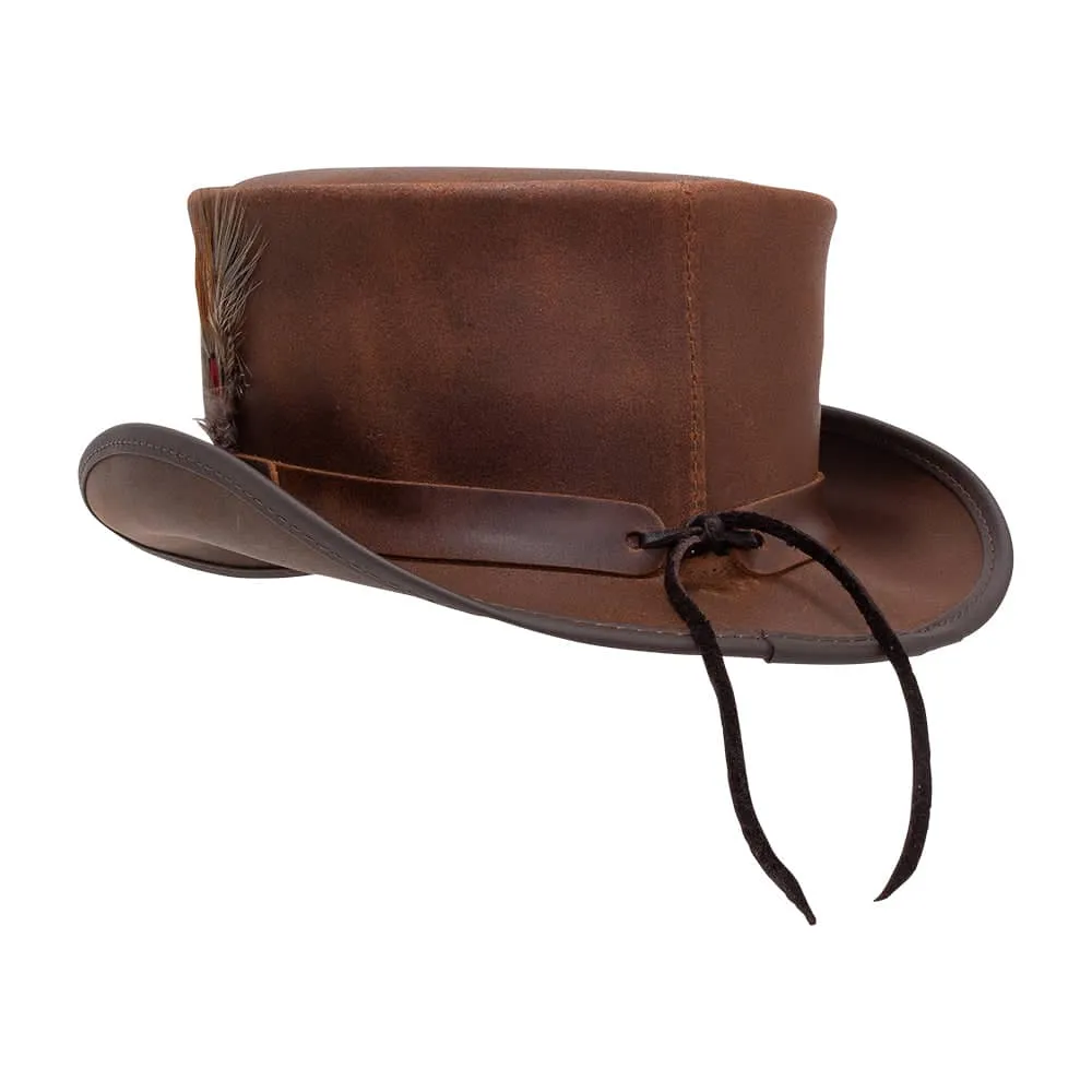 Marlow LT | Mens Leather Top Hat with LT Hat Band
