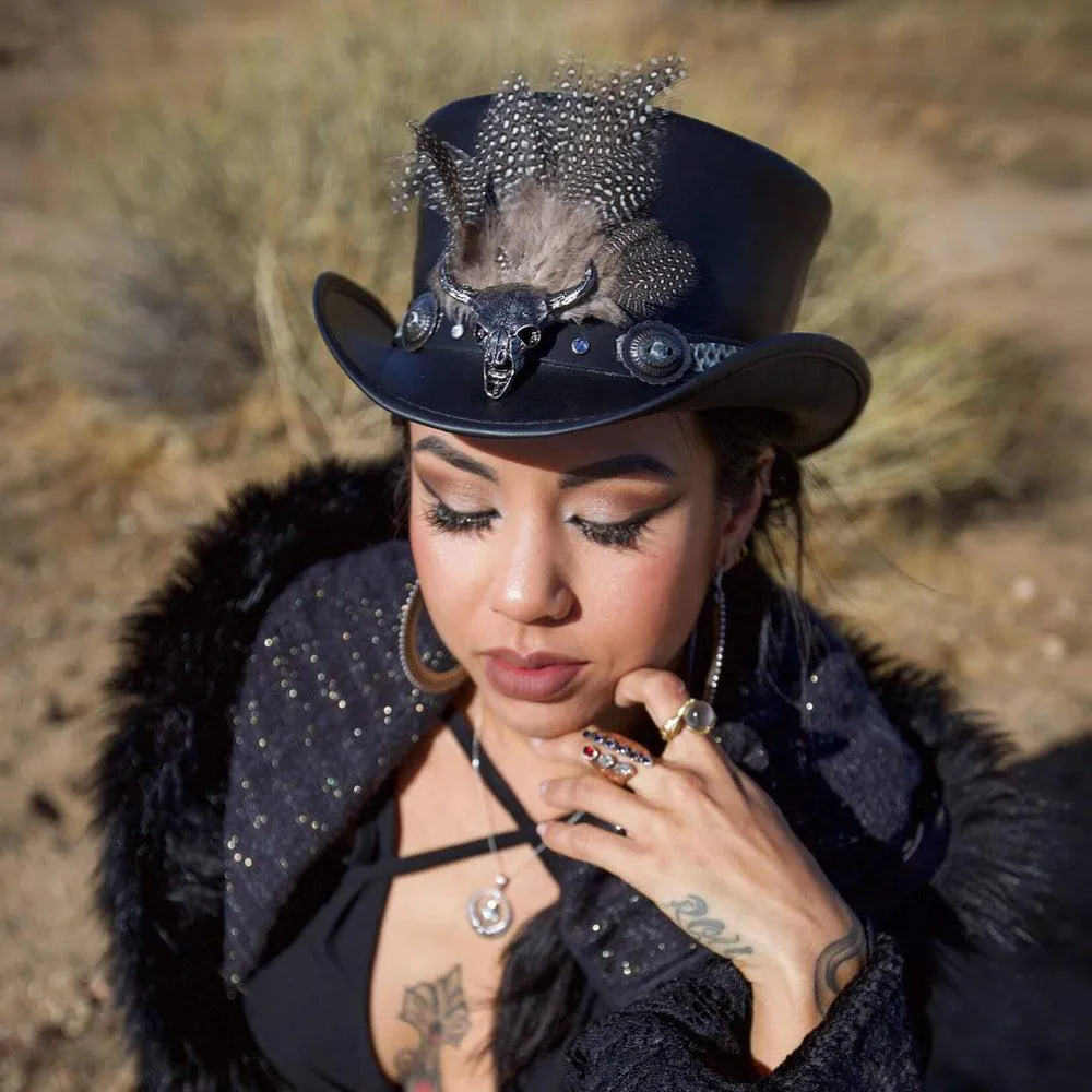 Marlow True Grit | Womens Leather Top Hat with True Grit Hat Band