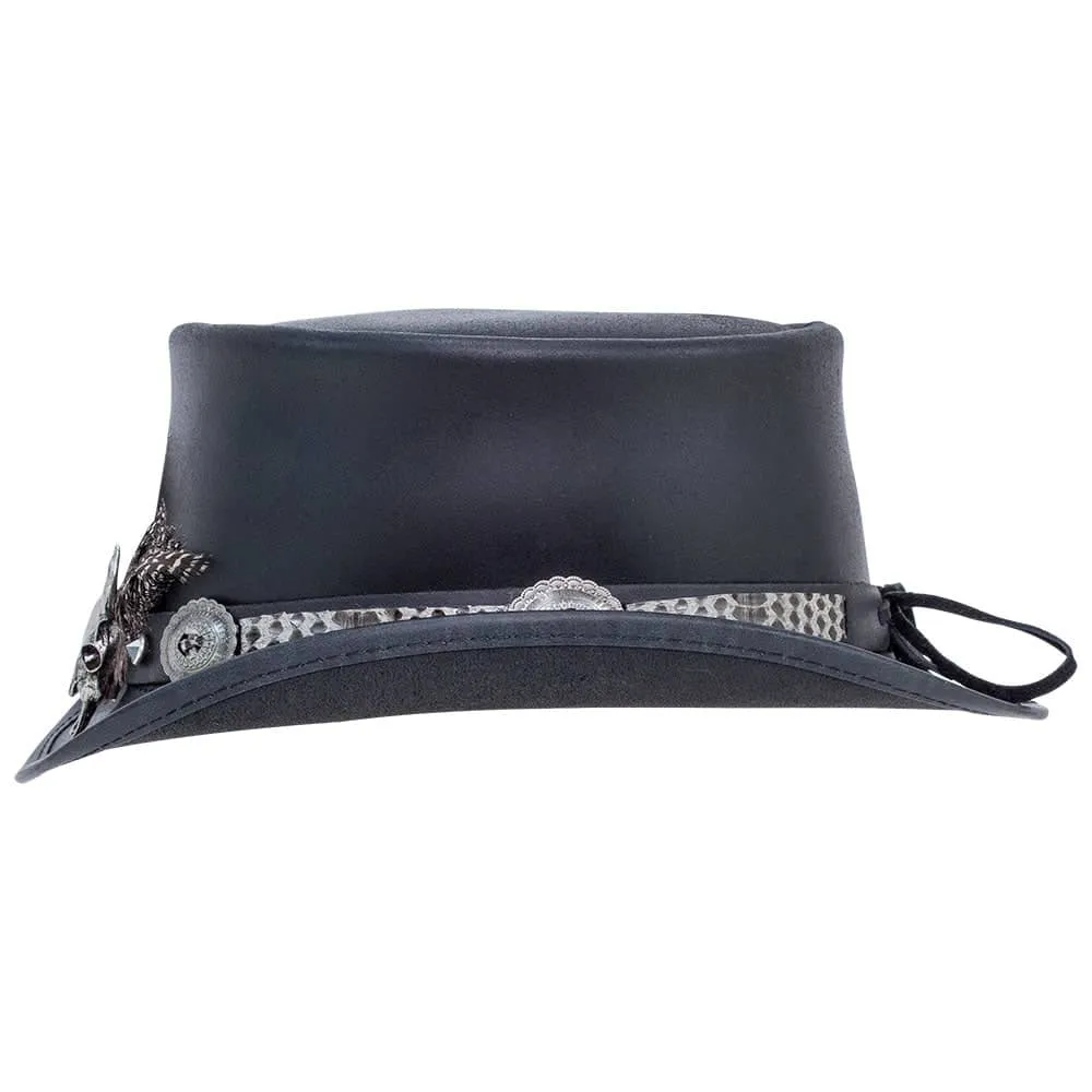 Marlow True Grit | Womens Leather Top Hat with True Grit Hat Band