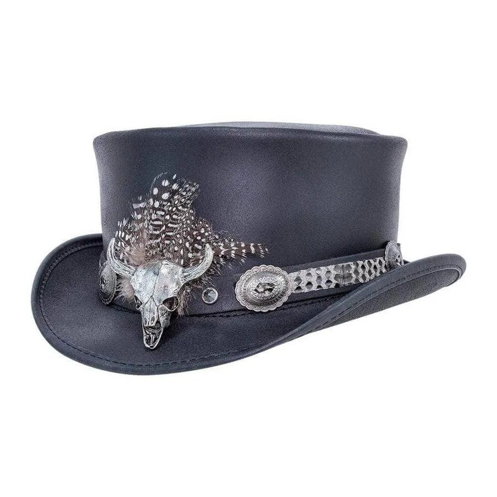 Marlow True Grit | Womens Leather Top Hat with True Grit Hat Band