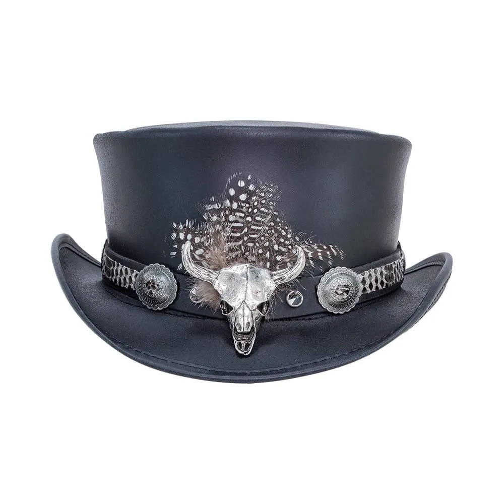 Marlow True Grit | Womens Leather Top Hat with True Grit Hat Band