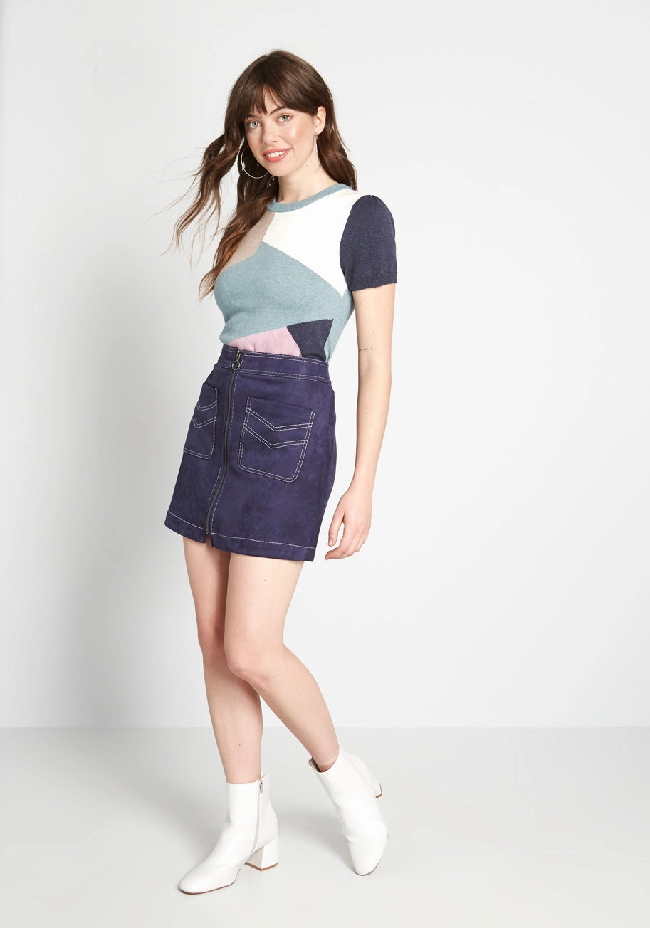 Masterful Mosaic Short Sleeve Sweater