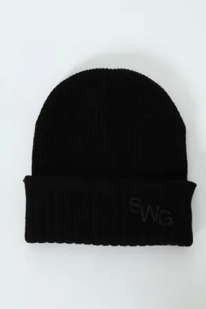 Mono Embroidery Beanie - Black