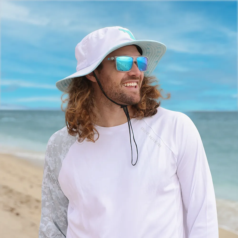 Performance Bucket Hat | Florida Palm Tree | White