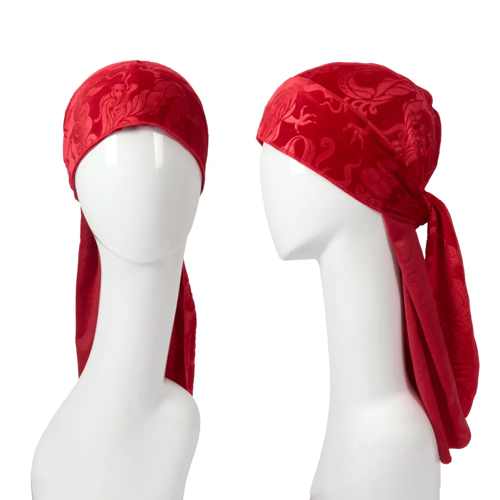 Red by Kiss Bow Wow X Power Wave Pattern Velvet Durag - Choose Color