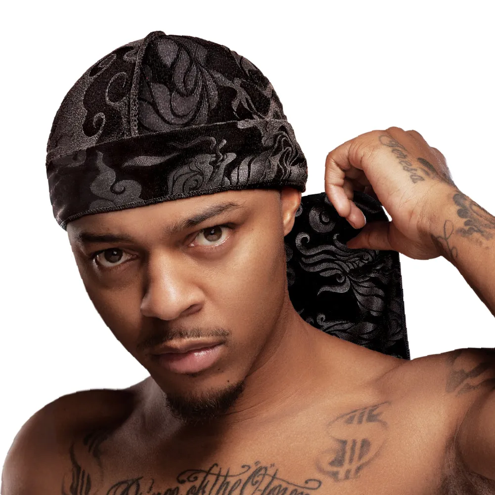 Red by Kiss Bow Wow X Power Wave Pattern Velvet Durag - Choose Color