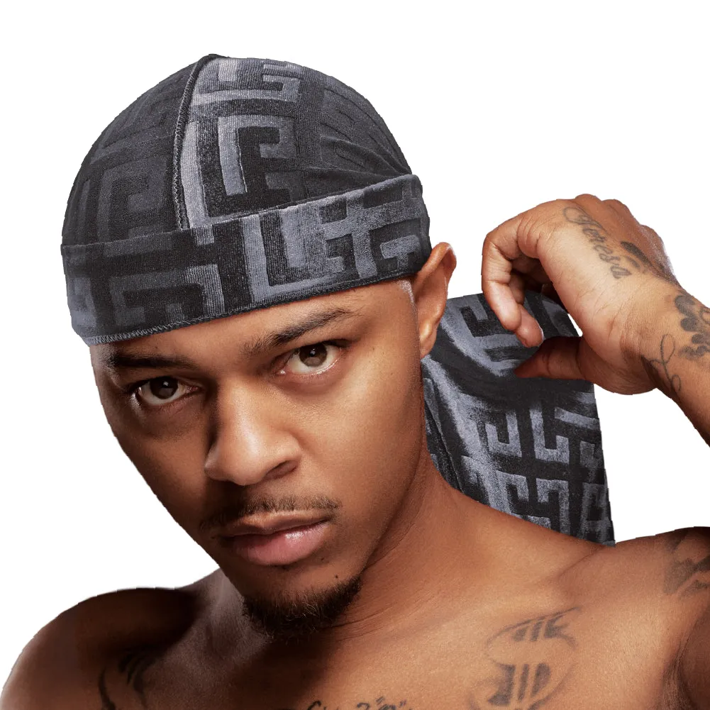 Red by Kiss Bow Wow X Power Wave Pattern Velvet Durag - Choose Color