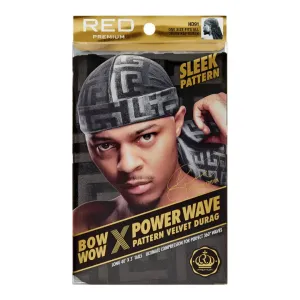 Red by Kiss Bow Wow X Power Wave Pattern Velvet Durag - Choose Color