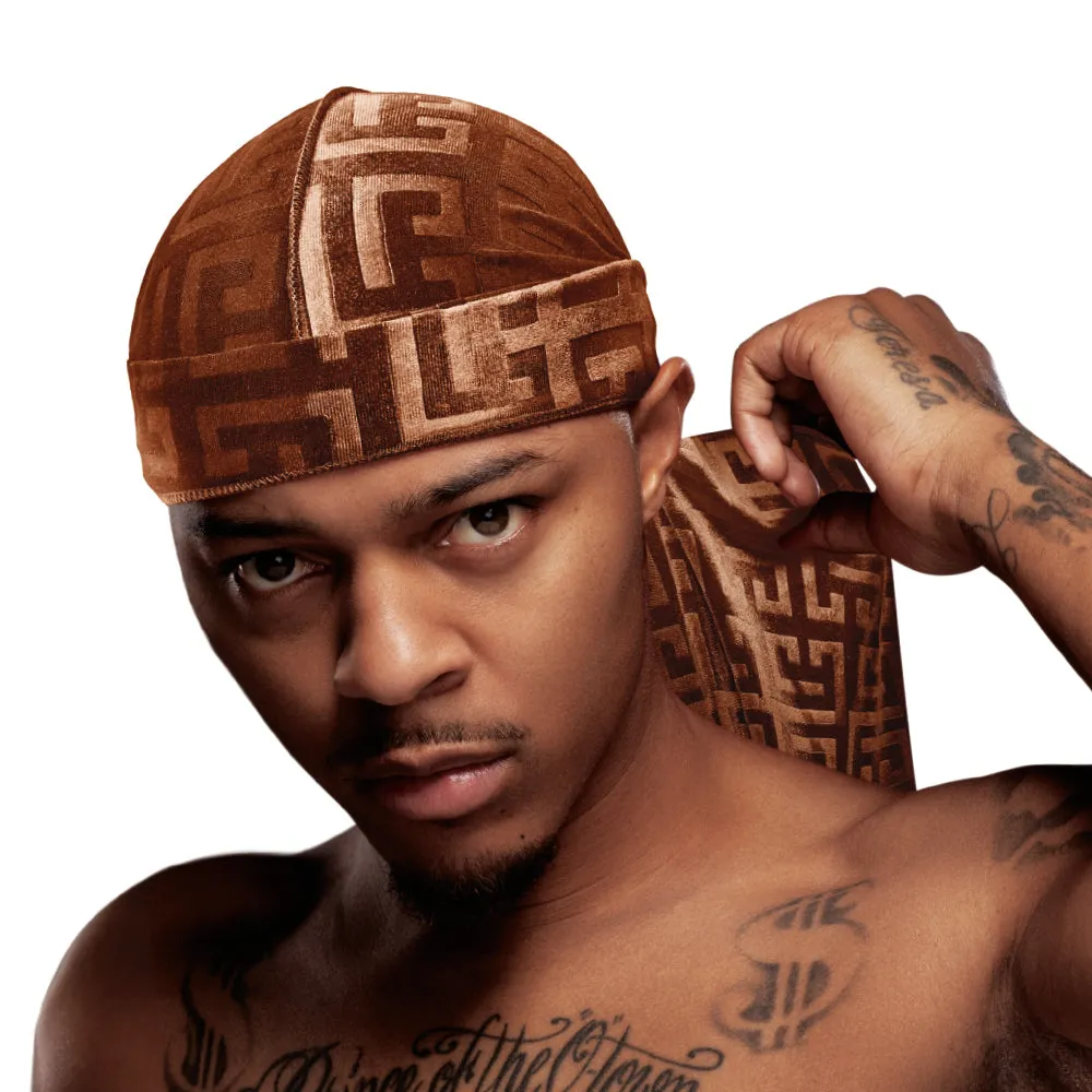 Red by Kiss Bow Wow X Power Wave Pattern Velvet Durag - Choose Color