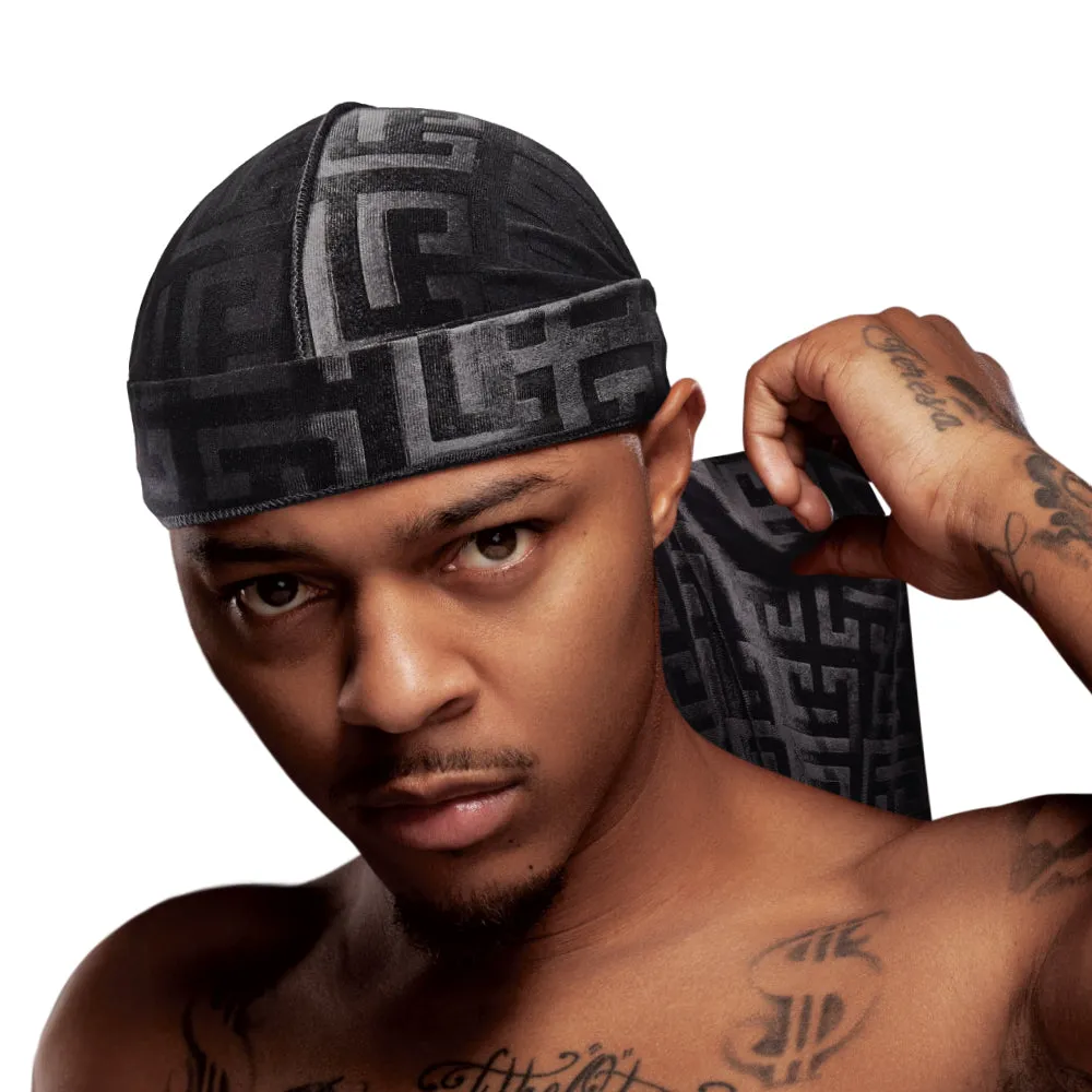 Red by Kiss Bow Wow X Power Wave Pattern Velvet Durag - Choose Color
