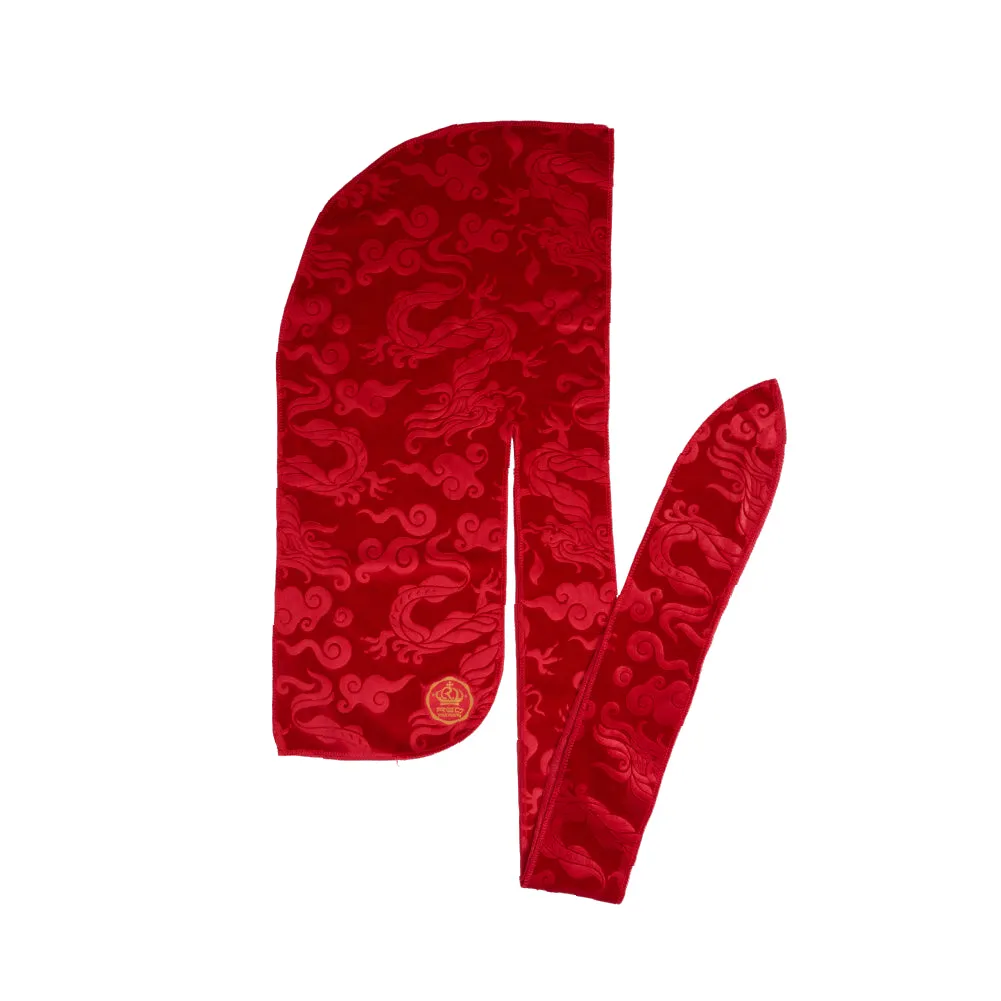 Red by Kiss Bow Wow X Power Wave Pattern Velvet Durag - Choose Color
