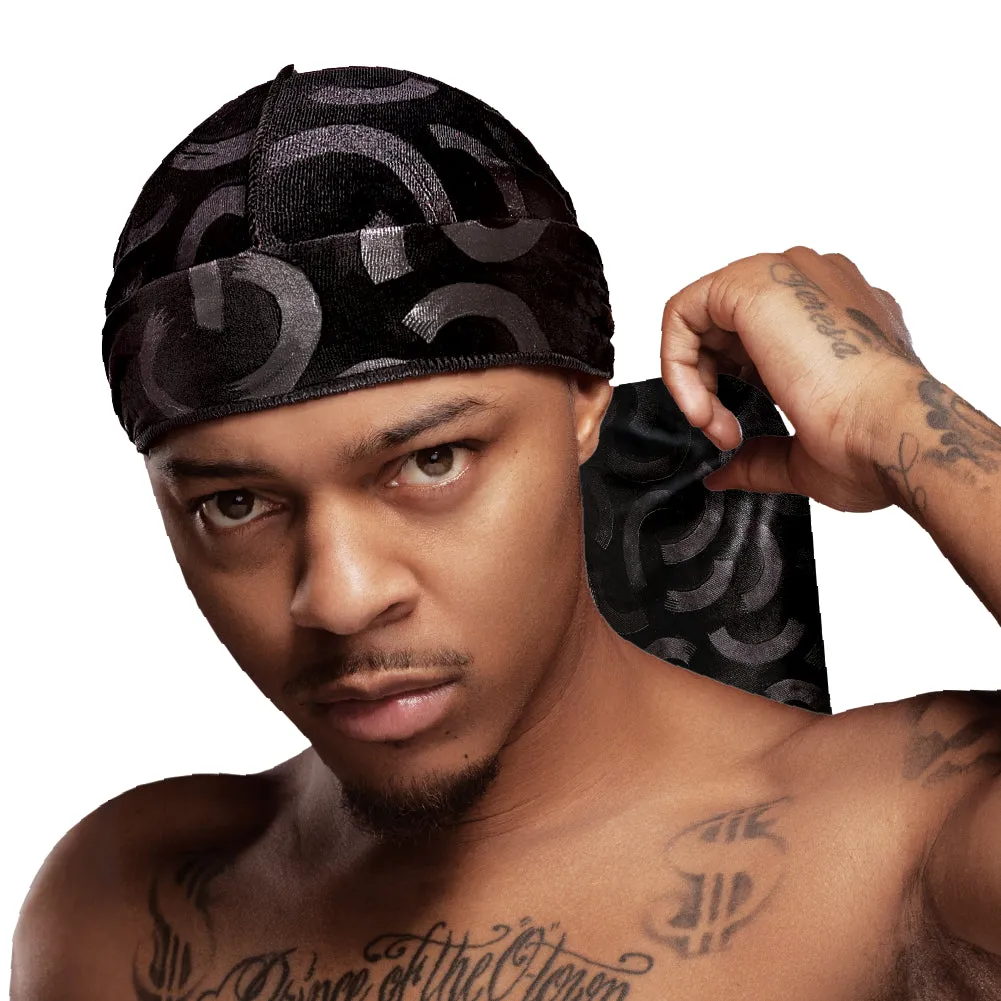 Red by Kiss Bow Wow X Power Wave Pattern Velvet Durag - Choose Color