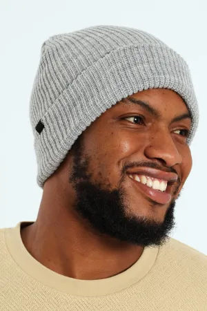 Ribbed Beanie - Grey Melange