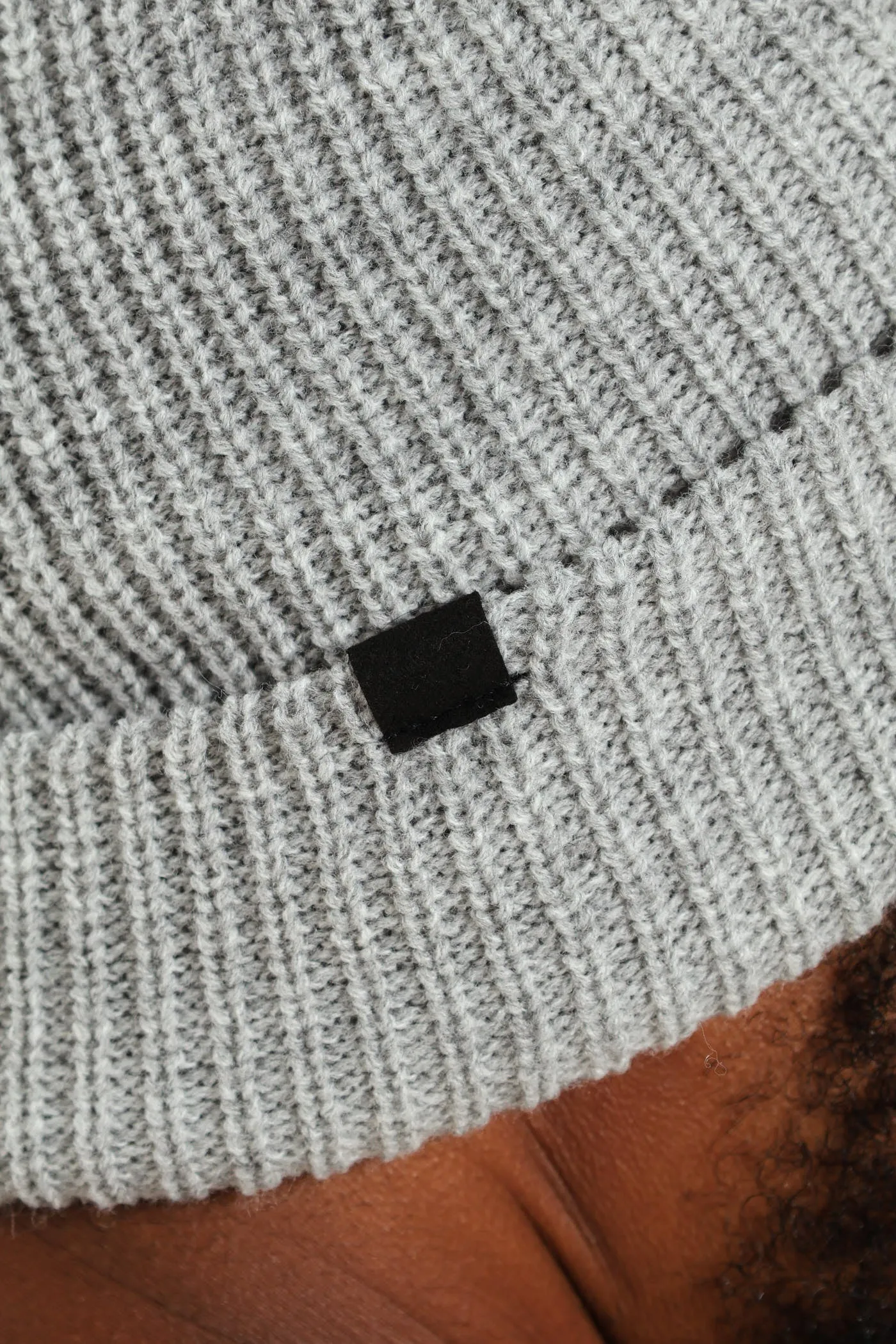 Ribbed Beanie - Grey Melange