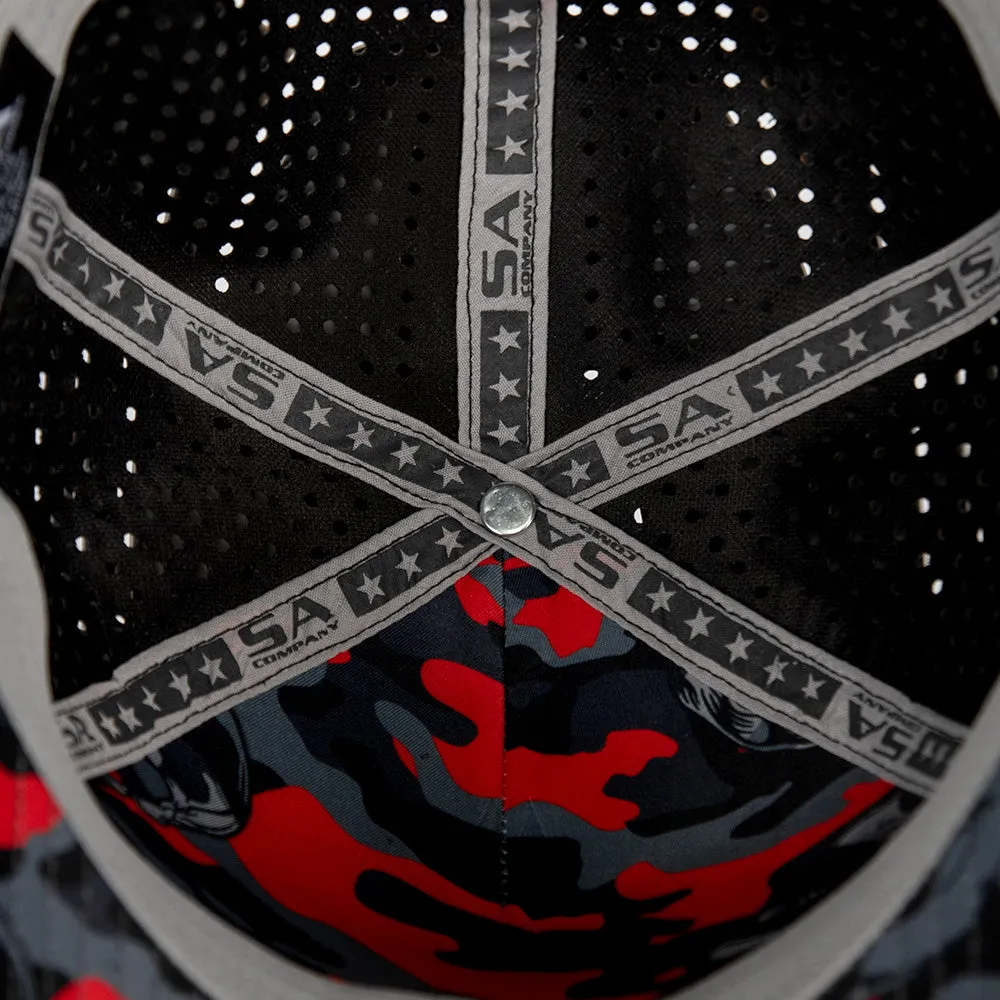 Special Edition Performance Snapback | Skull Fire Military Camo | Black
